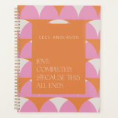 Moderne roze oranje geometrische liefde volledig g planner (Voorkant)