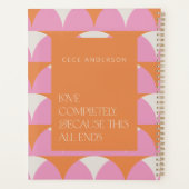 Moderne roze oranje geometrische liefde volledig g planner (Achterkant)