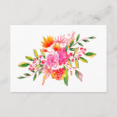 Moderne roze Oranje groene ridderbruiloft - detail Informatiekaartje (Achterkant)