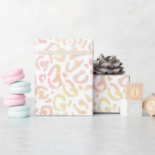 Moderne roze Oranje luipaard Cadeaupapier