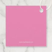 Moderne Roze Oranje Minimalistische Script  Bedankjes Labels (Achterkant)