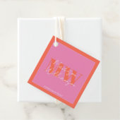 Moderne Roze Oranje Minimalistische Script  Bedankjes Labels (In situ)