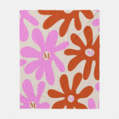 Moderne roze Oranje monogram - Aangepast ontwerp Fleece Deken (Voorkant)