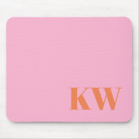 Moderne Roze Oranje Monogram Initiaal Gepersonalis
