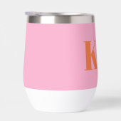 Moderne roze Oranje monogram Initialen op maat (Rechts)