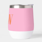 Moderne roze Oranje monogram Initialen op maat (Links)