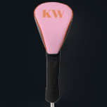 Moderne roze Oranje monogram Initialen op maat Golfheadcover<br><div class="desc">Modern Roze Sinaasappel Monogram Initialen Gepersonaliseerde Golf Head Hoesje</div>