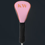 Moderne roze Oranje monogram Initialen op maat Golfheadcover<br><div class="desc">Modern Roze Sinaasappel Monogram Initialen Gepersonaliseerde Golf Head Hoesje</div>