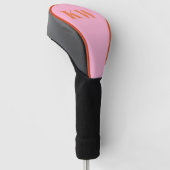 Moderne roze Oranje monogram Initialen op maat Golfheadcover (Schuin)