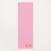 Moderne roze Oranje monogram Initialen op maat Yogamat (Voorkant)