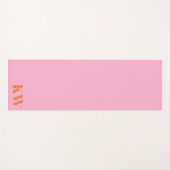 Moderne roze Oranje monogram Initialen op maat Yogamat (Voorkant (horizontaal))