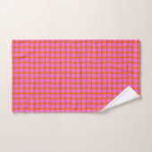 Moderne Roze Oranje Retro Stip Valentijnsdag Vet S Bad Handdoek (Handdoek)