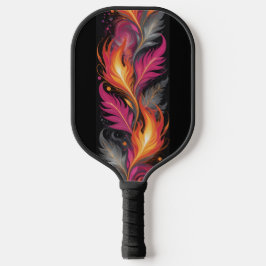 Moderne Roze Oranje Vuur Vlammen Monogram Pickleball Paddle