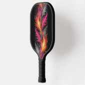 Moderne Roze Oranje Vuur Vlammen Monogram Pickleball Paddle (Links)