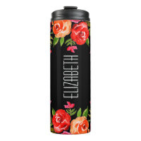 Moderne roze Oranje Waterverf Floral