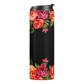 Moderne roze Oranje Waterverf Floral Thermosbeker (Gedraaid links)
