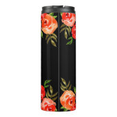 Moderne roze Oranje Waterverf Floral Thermosbeker (Achterkant)