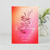 Moderne roze oranje waterverf typografie kaart (Staand voorkant)