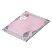 Moderne roze Paarse Abstract gelijnd Notitieblok (Linkerzijde)