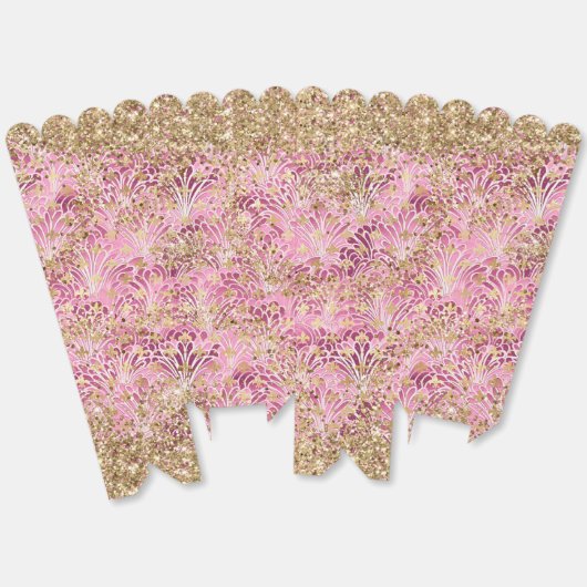 Moderne Roze Paarse Abstracte Bloem Goud Glitter Bedankdoosjes (Ongevouwen)