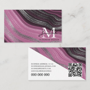 Moderne Roze Paarse Abstracte Golf Interieur Desig Visitekaartje
