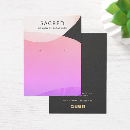 Moderne roze Paarse Abstracte oorring display Visitekaartje (Bureau)