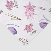 Moderne Roze Paarse Bloemige Baby Shower Verjaarda Tissuepapier (Detail)