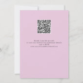 Moderne Roze Paarse Bloemige Bloesem QR Code Huwel Kaart (Achterkant)