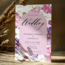 Moderne Roze Paarse Bloemige Bloesem QR Code Huwel