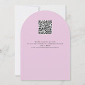 Moderne Roze Paarse Bloesem QR Code Huwelijk Kaart (Achterkant)