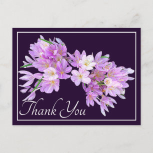 Moderne Roze Paarse Crocus Bloemige Mooie Dank Je Briefkaart