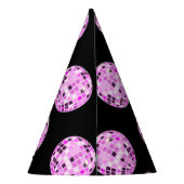 Moderne roze Paarse Disco Ball Black Feesthoedjes (Achterkant)