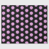 Moderne roze Paarse Disco Ball Pattern Black Cadeaupapier (Vlak)