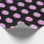 Moderne roze Paarse Disco Ball Pattern Black Cadeaupapier (Hoek)