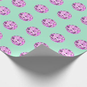 Moderne roze Paarse Disco Ball Pattern Magic Mint Cadeaupapier