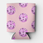 Moderne roze Paarse Disco Ball Pattern Pastel Roze Blikjeskoeler (Voorkant)