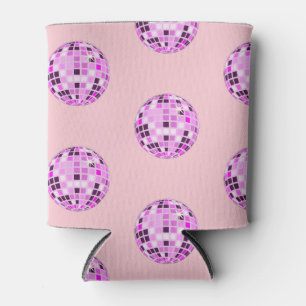 Moderne roze Paarse Disco Ball Pattern Pastel Roze Blikjeskoeler