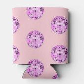 Moderne roze Paarse Disco Ball Pattern Pastel Roze Blikjeskoeler (Achterkant)