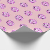 Moderne roze Paarse Disco Ball Pattern Pastel Roze Cadeaupapier (Hoek)