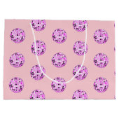 Moderne roze Paarse Disco Ball Pattern Pastel Roze Groot Cadeauzakje (Achterkant)