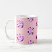 Moderne roze Paarse Disco Ball Pattern Pastel Roze Koffiemok (Links)