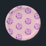 Moderne roze Paarse Disco Ball Pattern Pastel Roze Papieren Bordje<br><div class="desc">Dans,  dans! Evergreen disco spiegelbal ontwerp voor elke danskoningin. Disco ball illustratie roze esthetische home decor,  partijproducten en geschenken.</div>