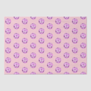Moderne roze Paarse Disco Ball Pattern Pastel Roze Tissuepapier