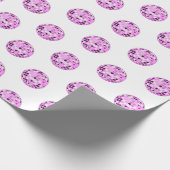 Moderne roze Paarse Disco Ball Pattern White Cadeaupapier (Hoek)