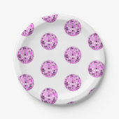 Moderne roze Paarse Disco Ball Pattern White Papieren Bordje (Voorkant)