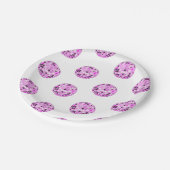 Moderne roze Paarse Disco Ball Pattern White Papieren Bordje (Gekanteld)