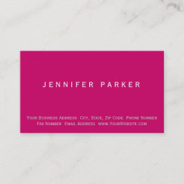 Moderne roze Paarse eenvoudige platte Visitekaartj Visitekaartje