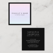 Moderne roze paarse gradiënt holografische make-up vierkante visitekaartje (Voorkant / Achterkant)