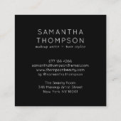 Moderne roze paarse gradiënt holografische make-up vierkante visitekaartje (Achterkant)