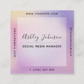 Moderne roze Paarse gradiënt Sociale media QR Code Vierkante Visitekaartje (Voorkant)